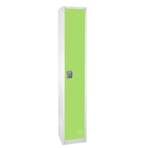 Adiroffice 1-Tier 3-Shelf Steel Free Standing Storage Locker Cabinet for Home, School, Gym in Green ADI629-201-GRN-MK - main